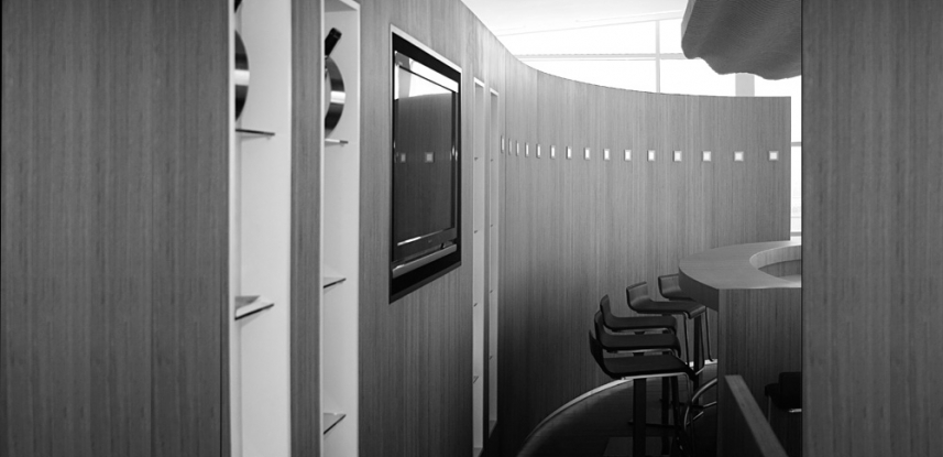 Luxe kantine uitgevoerd in hout